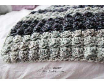 Easy Blanket Crochet Pattern, Crochet Blanket Pattern, Crochet Throw, Crochet afghan, 2 sizes Adult and baby blanket, ENGLISH LANGUAGE