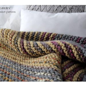 Easy knit blanket pattern, Colorful textured knit blanket pattern, Knit throw Pattern, Includes 2 sizes Adult and baby blanket, ENGLISH ONLY