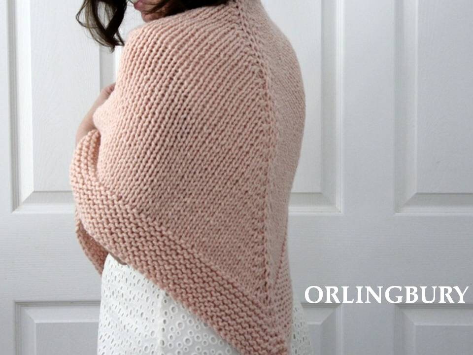 Triangle Shawl Knitting Pattern: Bulky Yarn, Easy Knit (PDF Pattern ...
