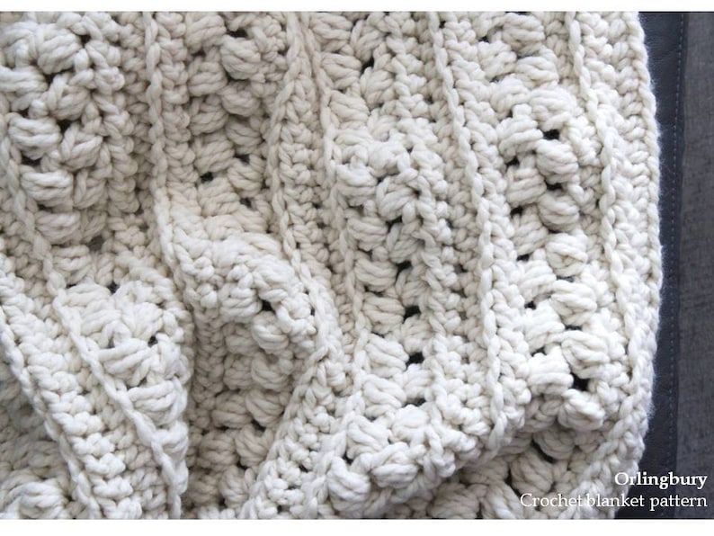 Crochet Pattern, Easy Textured Crochet Blanket Pattern: Dover Cliff ...