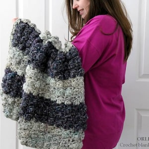 Crochet Baby Blanket Pattern, Crochet throw blanket Pattern, Includes 2 sizes - Adult and baby, Chunky blanket pattern, ENGLISH LANGUAGE