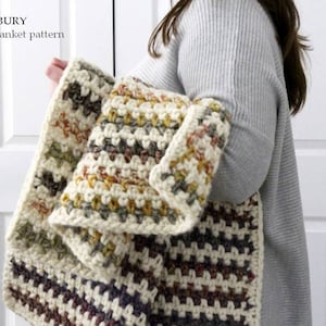 Crochet Blanket Pattern, Easy crochet throw blanket Pattern, 2 sizes - Adult and baby blanket, Bulky yarn crochet blanket, ENGLISH LANGUAGE