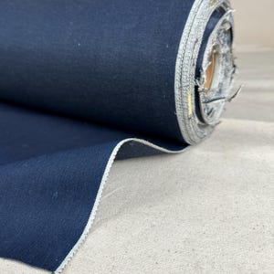 Selvedge Japanese Dark Navy Blue Denim  | Woven Fabric by the Yard | 375 GSM/11 oz Denim | Textured Denim for Jeans, Jackets & Shirts