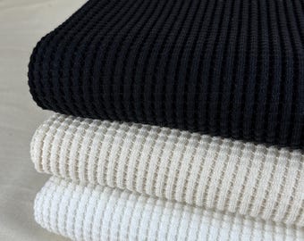 Super Heavyweight Cotton Tencel Premium Waffle Thermal Fabric - 675 GSM, 33 oz, By The Yard