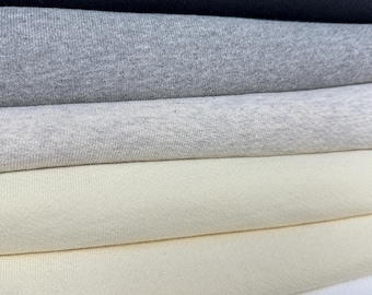 Heavy Cotton French Terry Knit With Matching Jersey and Rib | 450 GSM/22 Oz French Terry Heavy Sweatshirt Fabric By The Yard
