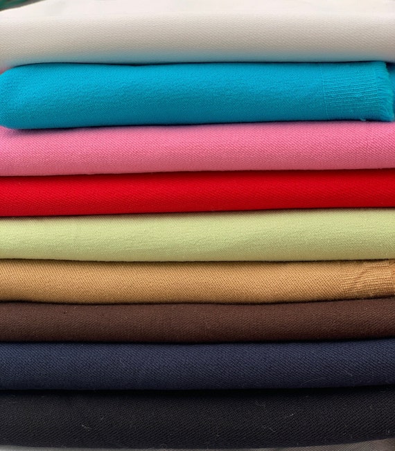 Pima Cotton Twill Spandex Fabric By the Yard