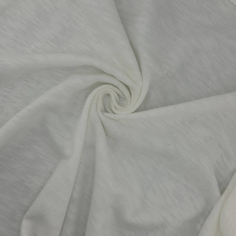 Cotton Slub Jersey Knit Soft Light Fabric By The Yard 60" USA MADE Hvy Slub 10/1