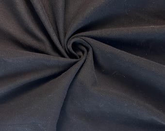 Black Cotton Jersey Spandex 10 oz Medium Weight Eco-Friendly Sustainable Fabric By the Yard