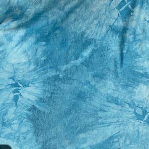 Bamboo Sky Blue & White Tie Dye Splash Spandex Jersey Knit 60&quot; Eco-Friendly Fabric By The Yard
