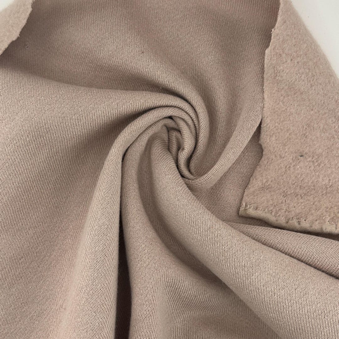 Fleece Rib Organic Mocha Cotton Fleece Rib Medium Weight | 350 GSM/ 12 OZ Knit ...