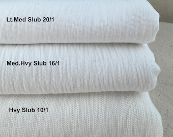 100% Cotton Slub Knit Jersey Fabric: PFD, USA Made, 60" Wide – By the Yard