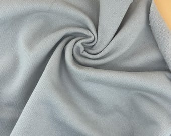 Organic Gray Cotton Fleece Medium Weight | 350 GSM/ 12 OZ Knit Sweatshirt Fabric By The Yard