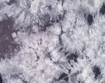 Bamboo Spandex Jersey Knit Charcoal Gray & White Cloud Tie Dye Splash 60" Eco-Friendly Sustainable Fabric By The Yard