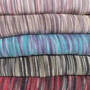 Bamboo Eco-Friendly Multi Colored Space Dyed Striped 100%  Dyed Knit Fabric By the Yard 60&quot; Good For Face Mask