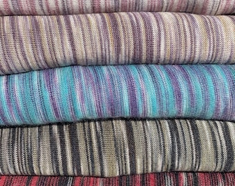 Bamboo Eco-Friendly Multi Colored Space Dyed Striped 100%  Dyed Knit Fabric By the Yard 60&quot; Good For Face Mask