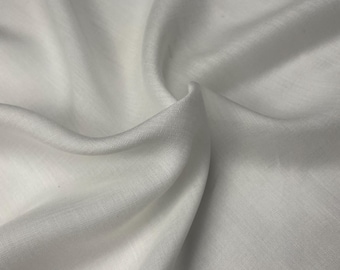 Tessuto in voile Tencel bianco - leggero, morbido, ecologico / perfetto per abiti, camicette e sciarpe / venduto tagliato su misura