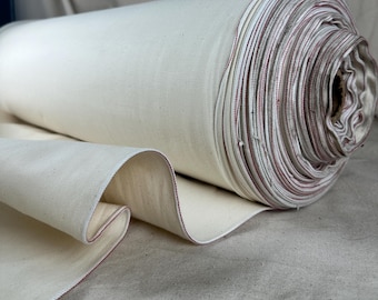 Selvedge Japanese Cream Denim | Woven Fabric by the Yard | Blue 350 GSM Denim | Textured Indigo for Jeans, Jackets & Shirts
