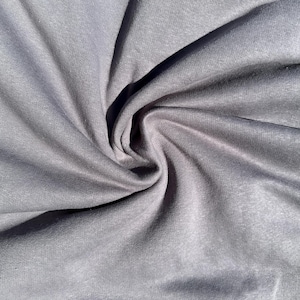 Cotton Fleece Dark Grey With Matching Rib Medium Weight | 400 GSM/ 12 OZ Knit Sweatshirt Fabric By The Yard