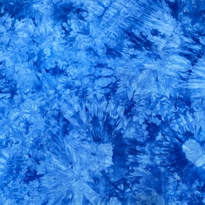 Bamboo Spandex Jersey Knit Royal Blue & White Cloud Tie Dye Splash 60&quot; Eco-Friendly Fabric By The Yard