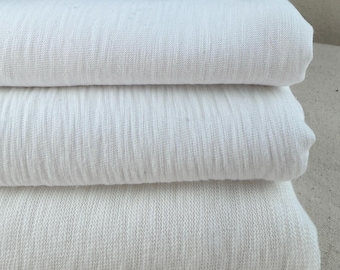 Cotton Slub Knit Jersey Knit PFD Fabric By The Yard With Matching Rib Available 60" USA MADE
