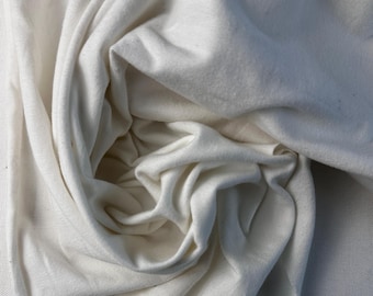 Jersey de algodón blanco Spandex de 10 oz, peso medio, tejido sostenible y ecológico cortado a medida