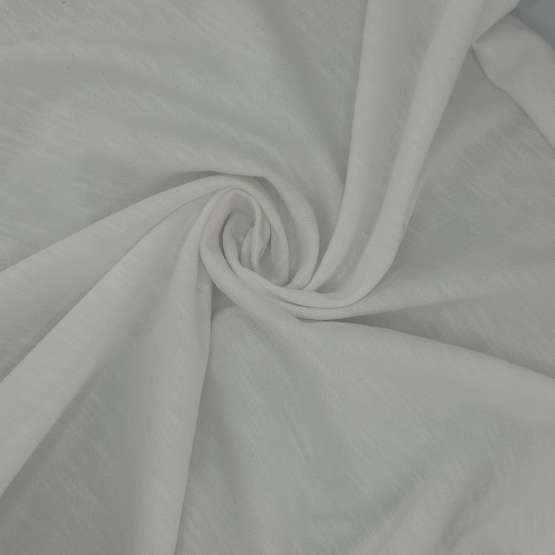Cotton Slub Jersey Knit Soft Light Fabric By The Yard 60" USA MADE Lt.Med Slub 20/1