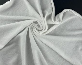 Cotton/Modal White Spandex Lycra Jersey Knit Fabric By the Yard 60"