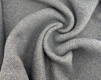 Heavy Fleece Thick Sherpa Heather Gray Cotton Fabric | 500 GSM Heavy Sweatshirt Fabric By The Yard