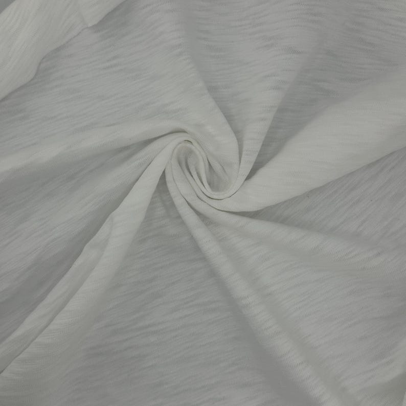 Cotton Slub Jersey Knit Soft Light Fabric By The Yard 60" USA MADE Med.Hvy Slub 16/1