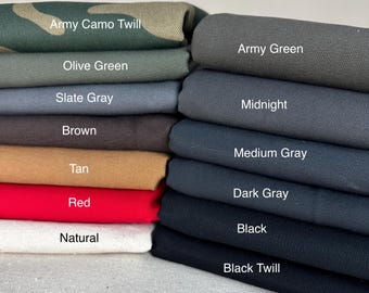 13 Oz 100% Duck Canvas Cotton HeavyWeight Apparel Fabric By The Yard