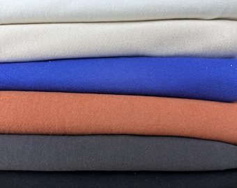 Heavy Cotton Fleece With Matching Rib | 24 OZ Knit Sweatshirt Fabric By The Yard