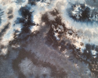 Bamboo Spandex Black, Navy, & White Tie Dye  Lycra Jersey Knit Fabric By the Yard 60"
