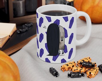 Funny Creepy Halloween Mug  | The Ring | Caskets | Spooky Mug | Coffee Cup