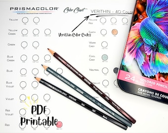 Printbare Prismacolor-kleurenkaart van Verithin | Kleurenkaart voor kunstenaars (PDF)