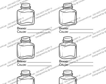 A5 afdrukbaar inktstalenblad sjabloon | Tracker voor kalligrafie van kunstenaars (PDF)