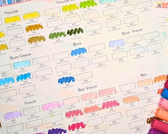 Printbare kleurenkaart voor Tombow Dual Brush markers | Organisatie van artistieke penseelmarkers (PDF)