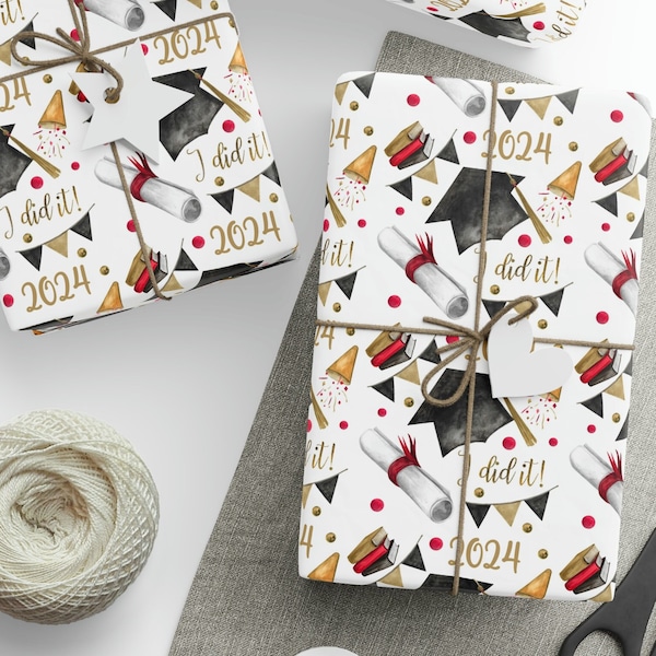 Graduation 2024 Wrapping Paper, 2024 Wrapping Paper, Graduation, Graduation Gift, High School Grad, College Grad, Graduation Gift Wrap