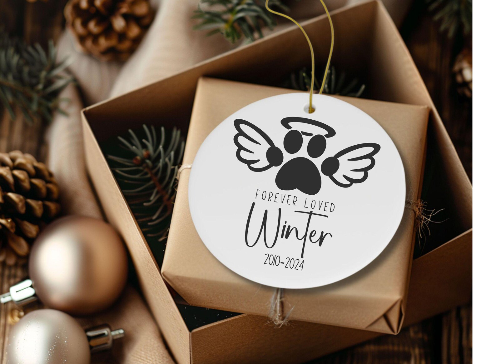 Memorial Pet Ornament Personalized Name and Date, Dog Memorial Ornament ...