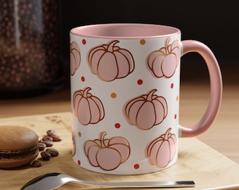 Pink Pumpkin Mug, Pink Halloween Coffee Mug, Gift For Her, Fall Vibes, Thanksgiving Coffee Mug, Pinkoween, Halloween Mug, Coffee Lover
