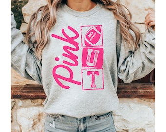 Pinkes Sweatshirt, Brustkrebs Bewusstsein Pullover, Oktober tragen wir rosa Sweatshirt, Pinker Fußball Pullover, Awareness Top