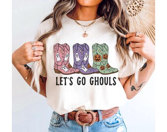 Let's Go Ghouls Halloween Shirt: Spooky Cowgirl Graphic Tee