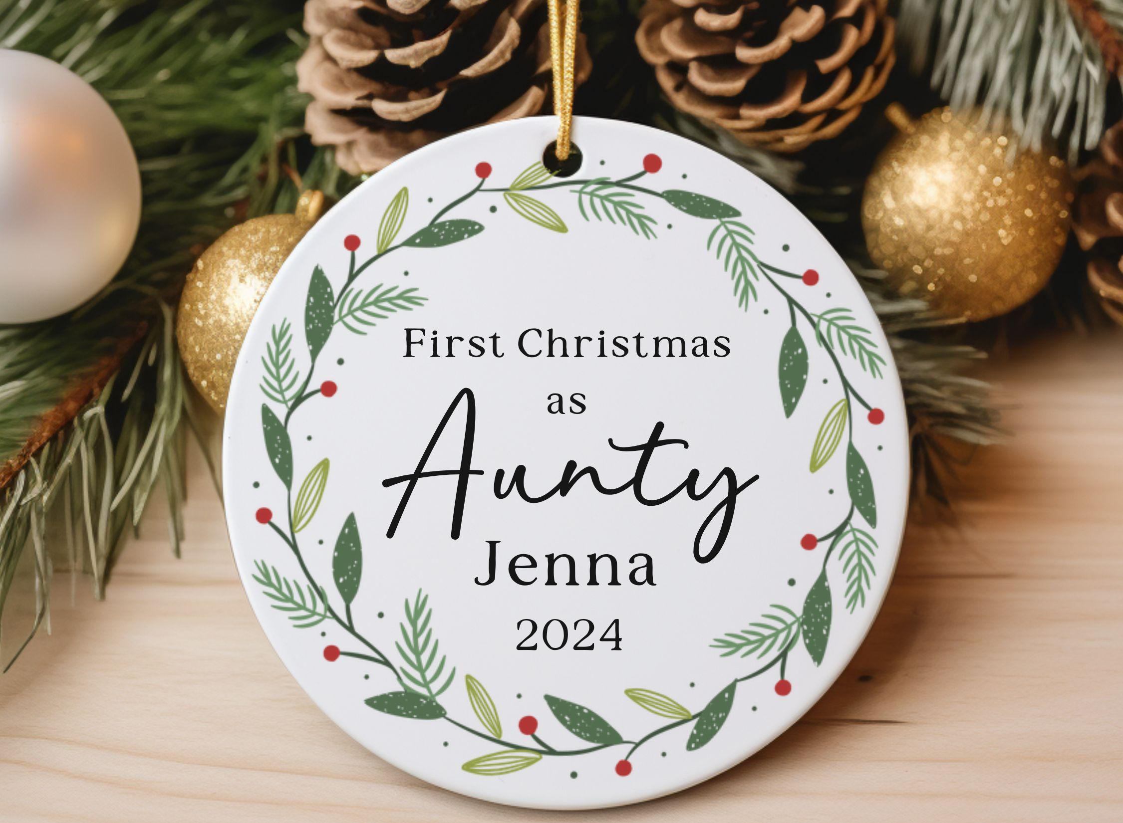 First Christmas as Aunty Personalized Ornament for New Aunt, Custom New ...