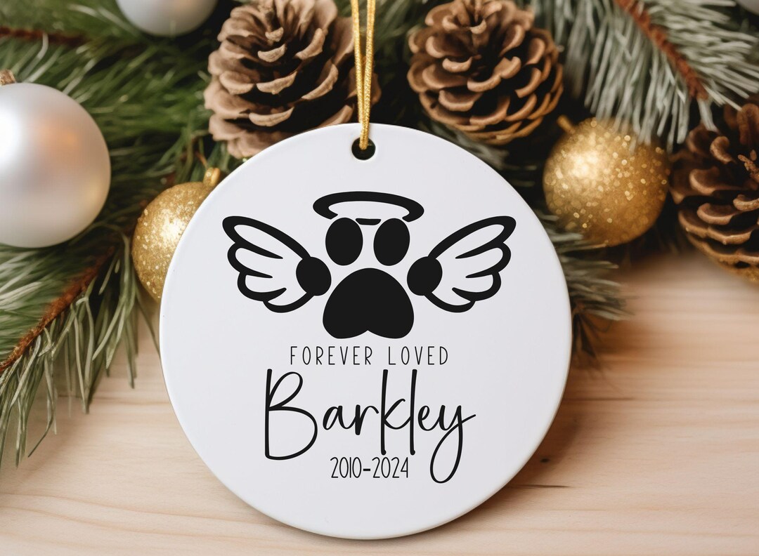 Memorial Pet Ornament Personalized Name and Date, Dog Memorial Ornament ...