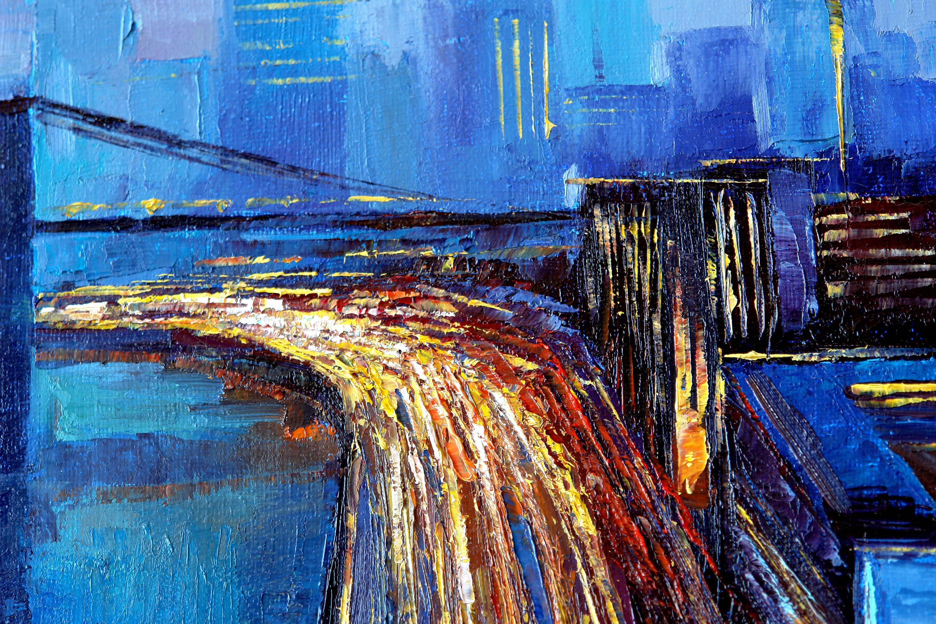 Cityscape Original city abstract oil painting NewYork Etsy