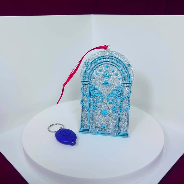 Custom 3D Gate of Moria Glow in the Dark -LOTR-Inspired Wall Hang Up Office Decor Christmas Ornament + Free UV Light Keychain
