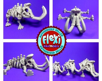 Flexi 3D drukowany włochaty mamut szkielet słonia skamieniałość fidget sensoryczna zabawka biurkowa prezent - przegubowy - Flexi Factory