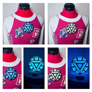 Custom 3D Iron Man Inspired Magnetic Arc Reactor Chest Piece Blue Glow in the Dark Avengers Super Hero Costume Cosplay Accessory Disneybound