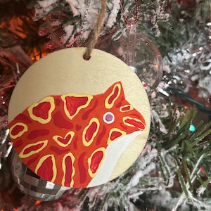 Rasperry/ Apricot Pacman Painting/ Ornament