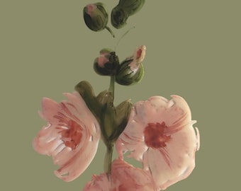A4 Wallpaper Sample hollyhocks