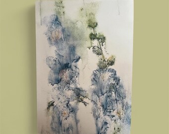 Blue Hollyhocks A4 print
